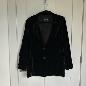 Madewell Black Velvet Blazer